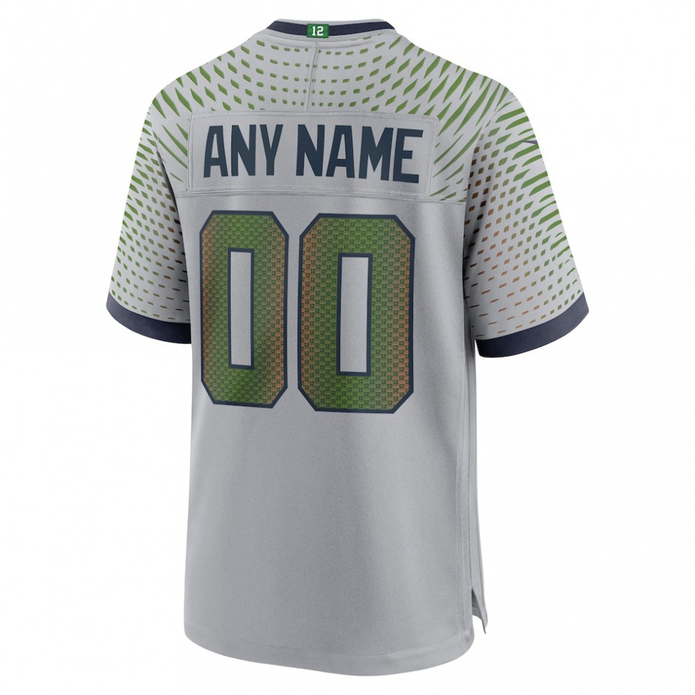 Seattle Seahawks Nike 2025 Rivalries Collection Custom Game Jersey - Wolf Gray-GridironStore